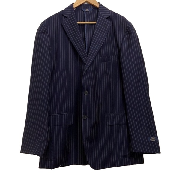 BROOKS brothers 346 blazer Regent fit size 43R wool linen lightweight blue ecru - Picture 1 of 16